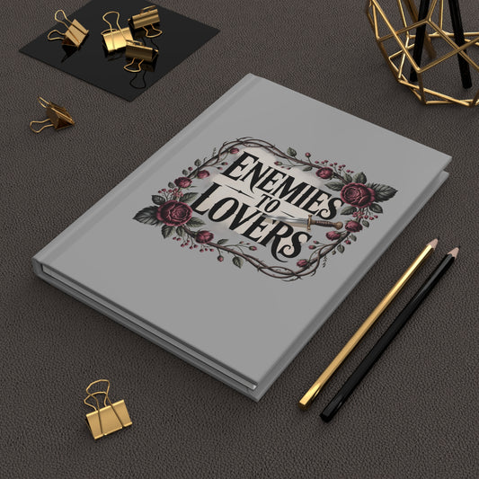 Enemies to Lovers Hardcover Journal — Romantic Floral Notebook for Writers & Gift