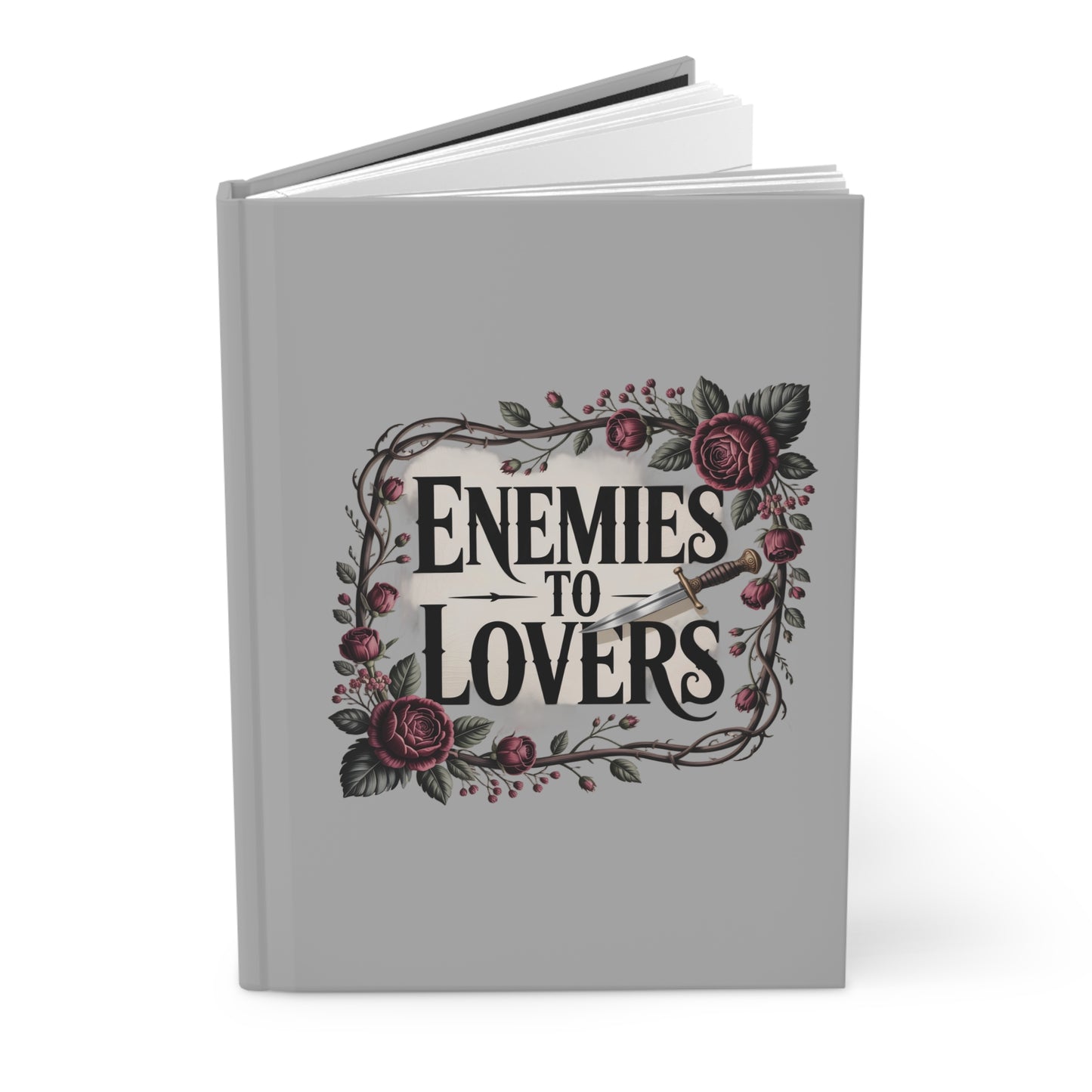 Enemies to Lovers Hardcover Journal — Romantic Floral Notebook for Writers & Gift